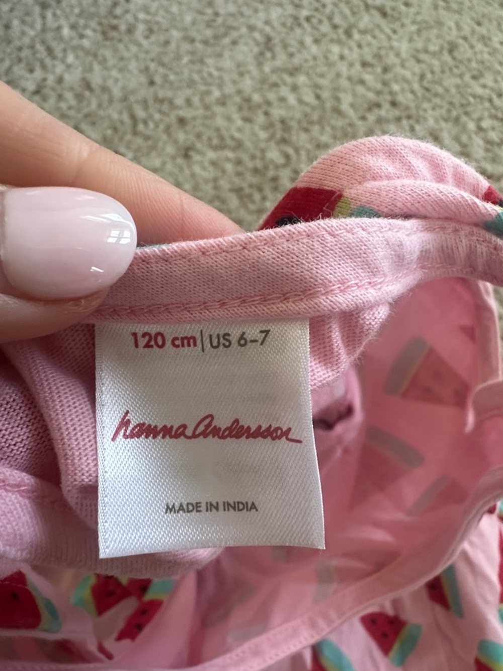 Hanna Andersson Pink Watermelon Tiered Dress - Picture 2 of 3